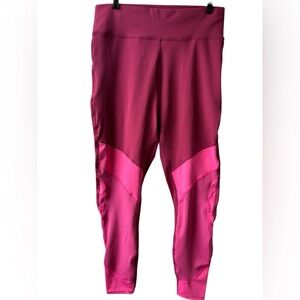 2XL POP fit Fuscia Pink Block Color Full Length Leggings Stretch Like New